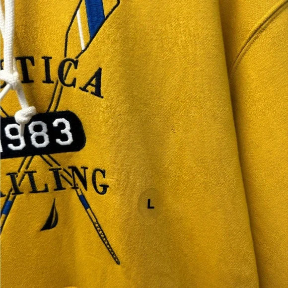 Nautica Yellow Sailing Hoodie for Men size Large - Picture 3 of 9